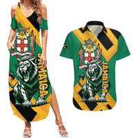 Jamaica Lion Couples Matching Summer Maxi Dress and Hawaiian Shirt Coat Of Arms - Sporty Style