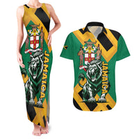Jamaica Lion Couples Matching Tank Maxi Dress and Hawaiian Shirt Coat Of Arms - Sporty Style
