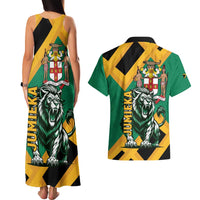 Jamaica Lion Couples Matching Tank Maxi Dress and Hawaiian Shirt Coat Of Arms - Sporty Style