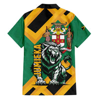 Jamaica Lion Family Matching Long Sleeve Bodycon Dress and Hawaiian Shirt Coat Of Arms - Sporty Style