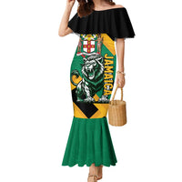 Jamaica Lion Family Matching Mermaid Dress and Hawaiian Shirt Coat Of Arms - Sporty Style