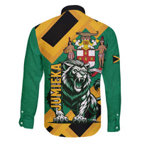 Jamaica Lion Family Matching Off The Shoulder Long Sleeve Dress and Hawaiian Shirt Coat Of Arms - Sporty Style