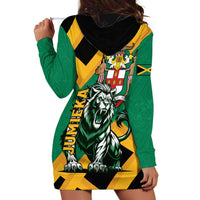 Jamaica Lion Hoodie Dress Coat Of Arms - Sporty Style