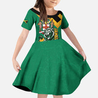 Jamaica Lion Kid Short Sleeve Dress Coat Of Arms - Sporty Style