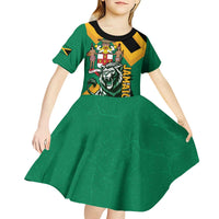 Jamaica Lion Kid Short Sleeve Dress Coat Of Arms - Sporty Style