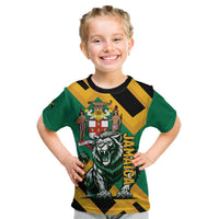 Jamaica Lion Kid T Shirt Coat Of Arms - Sporty Style
