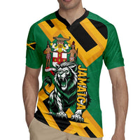 Jamaica Lion Rugby Jersey Coat Of Arms - Sporty Style