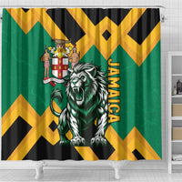 Jamaica Lion Shower Curtain Coat Of Arms - Sporty Style