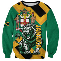 Jamaica Lion Sweatshirt Coat Of Arms - Sporty Style