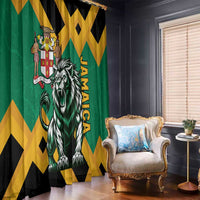 Jamaica Lion Window Curtain Coat Of Arms - Sporty Style