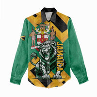 Jamaica Lion Women Casual Shirt Coat Of Arms - Sporty Style