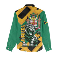 Jamaica Lion Women Casual Shirt Coat Of Arms - Sporty Style