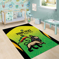 Custom Jamaica Football Area Rug Go Reggae Boyz