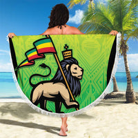 Custom Jamaica Football Beach Blanket Go Reggae Boyz