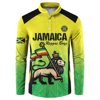 Custom Jamaica Football Button Sweatshirt Go Reggae Boyz