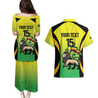 Custom Jamaica Football Couples Matching Puletasi and Hawaiian Shirt Go Reggae Boyz