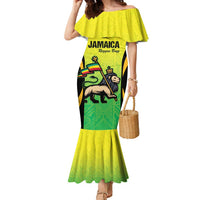 Custom Jamaica Football Family Matching Mermaid Dress and Hawaiian Shirt Go Reggae Boyz