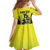 Custom Jamaica Football Family Matching Off The Shoulder Long Sleeve Dress and Hawaiian Shirt Go Reggae Boyz