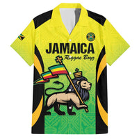 Custom Jamaica Football Family Matching Short Sleeve Bodycon Dress and Hawaiian Shirt Go Reggae Boyz