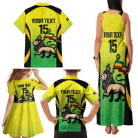 Custom Jamaica Football Family Matching Tank Maxi Dress and Hawaiian Shirt Go Reggae Boyz