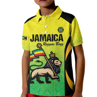 Custom Jamaica Football Kid Polo Shirt Go Reggae Boyz