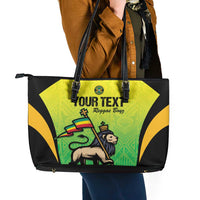Custom Jamaica Football Leather Tote Bag Go Reggae Boyz