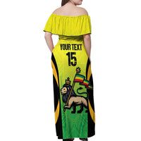 Custom Jamaica Football Off Shoulder Maxi Dress Go Reggae Boyz