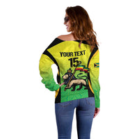 Custom Jamaica Football Off Shoulder Sweater Go Reggae Boyz