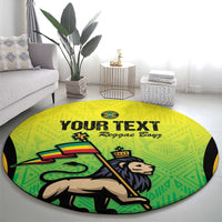 Custom Jamaica Football Round Carpet Go Reggae Boyz