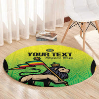 Custom Jamaica Football Round Carpet Go Reggae Boyz