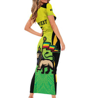Custom Jamaica Football Short Sleeve Bodycon Dress Go Reggae Boyz