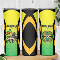 Custom Jamaica Football Skinny Tumbler Go Reggae Boyz