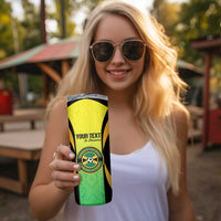 Custom Jamaica Football Skinny Tumbler Go Reggae Boyz