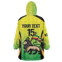 Custom Jamaica Football Wearable Blanket Hoodie Go Reggae Boyz
