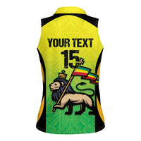 Custom Jamaica Football Women Sleeveless Polo Shirt Go Reggae Boyz
