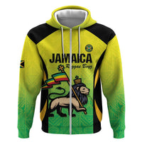 Custom Jamaica Football Zip Hoodie Go Reggae Boyz