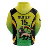 Custom Jamaica Football Zip Hoodie Go Reggae Boyz