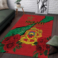 Personalised Morocco Area Rug Coat Of Arms With Rose