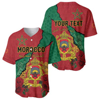 Personalised Morocco Baseball Jersey Coat Of Arms With Rose