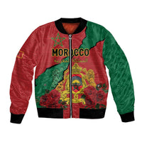 Personalised Morocco Bomber Jacket Coat Of Arms With Rose