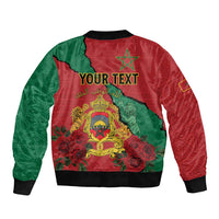 Personalised Morocco Bomber Jacket Coat Of Arms With Rose