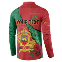 Personalised Morocco Button Sweatshirt Coat Of Arms With Rose