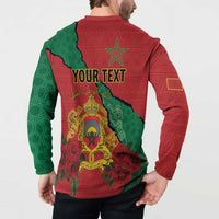 Personalised Morocco Button Sweatshirt Coat Of Arms With Rose