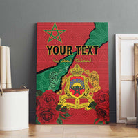 Personalised Morocco Canvas Wall Art Coat Of Arms With Rose