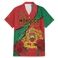 Personalised Morocco Family Matching Mermaid Dress and Hawaiian Shirt Coat Of Arms With Rose