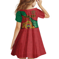 Personalised Morocco Family Matching Summer Maxi Dress and Hawaiian Shirt Coat Of Arms With Rose