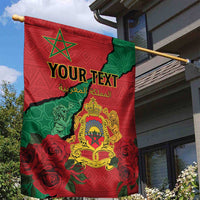 Personalised Morocco Garden Flag Coat Of Arms With Rose