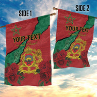 Personalised Morocco Garden Flag Coat Of Arms With Rose