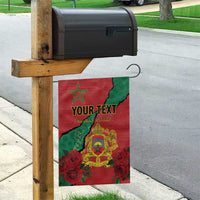 Personalised Morocco Garden Flag Coat Of Arms With Rose