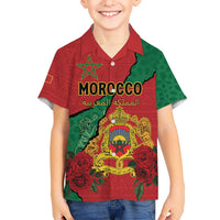 Personalised Morocco Hawaiian Shirt Coat Of Arms With Rose